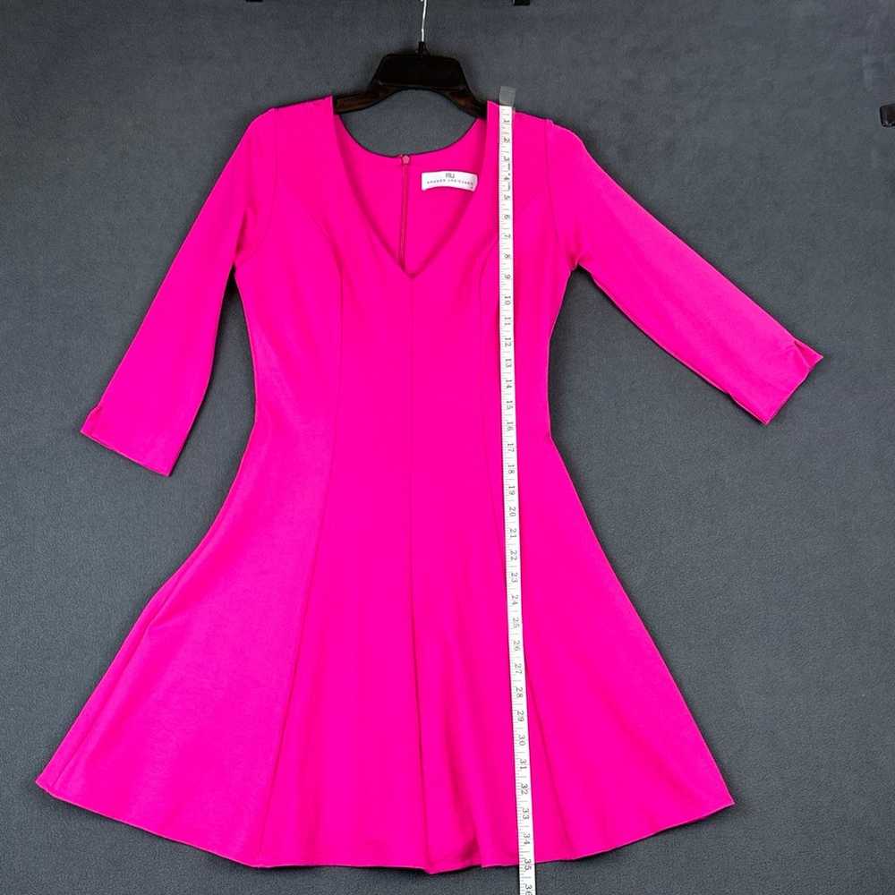 Amanda Uprichard Pink Fit And Flare Dress 3/4 Sle… - image 6