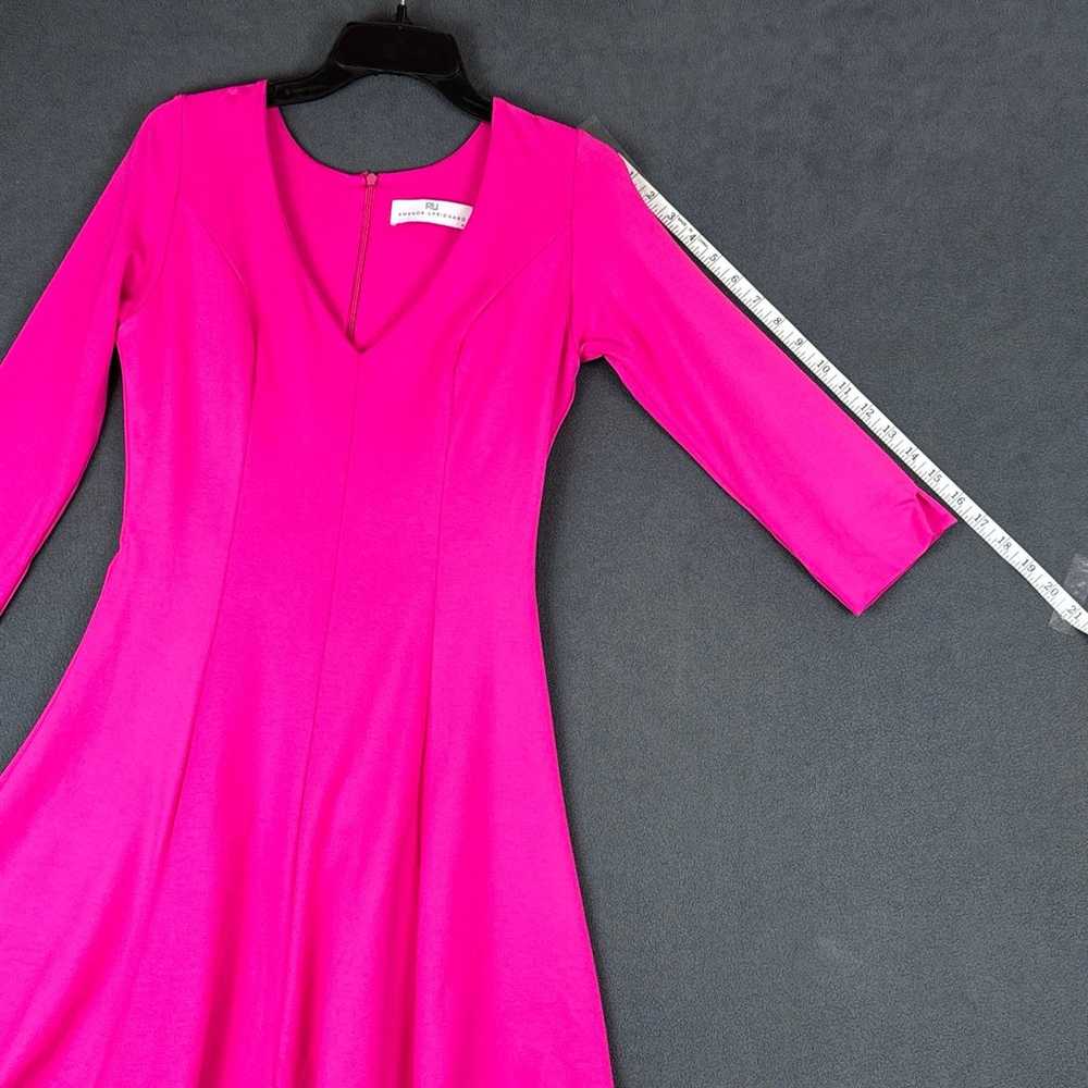 Amanda Uprichard Pink Fit And Flare Dress 3/4 Sle… - image 7