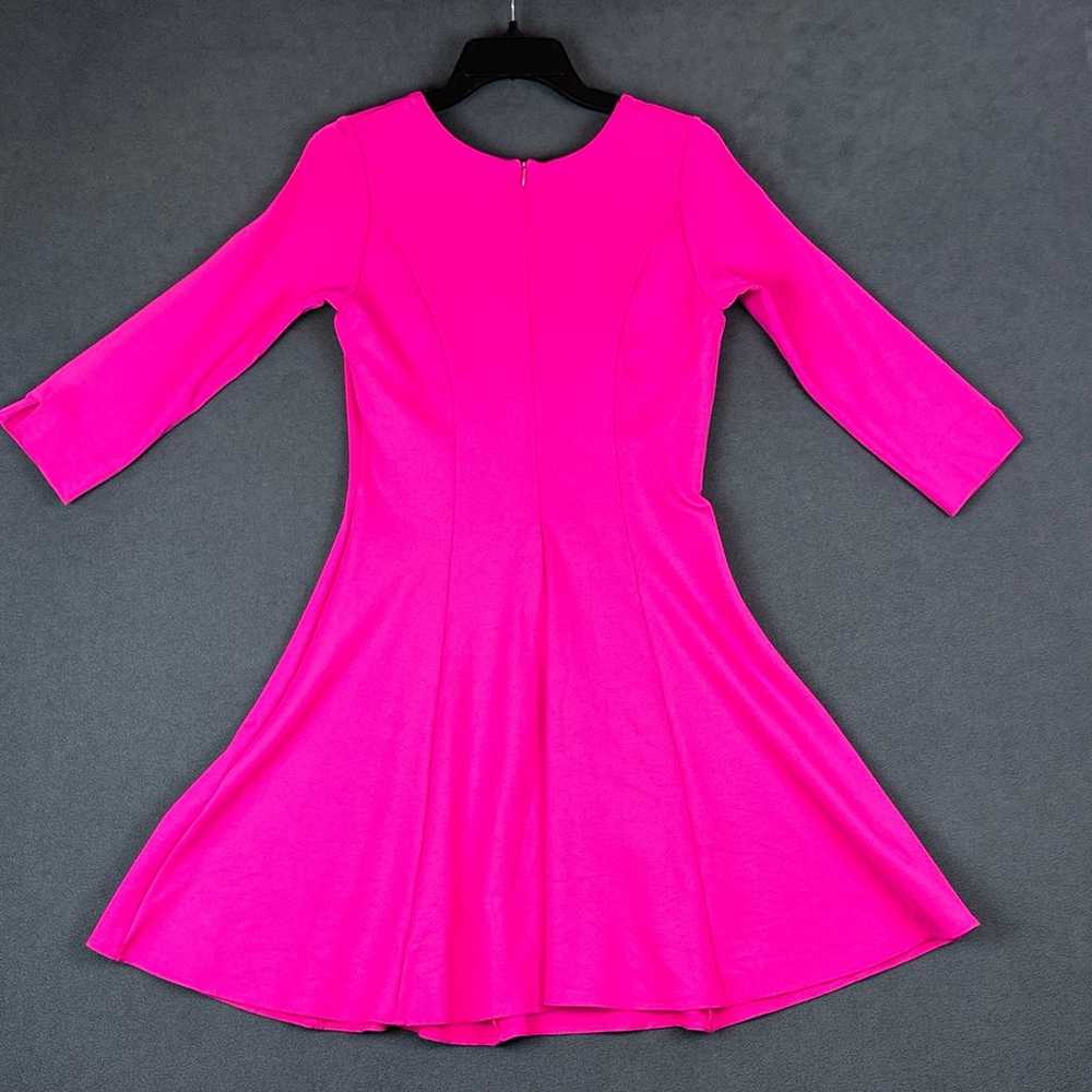 Amanda Uprichard Pink Fit And Flare Dress 3/4 Sle… - image 8