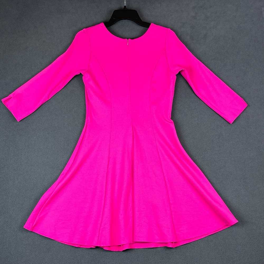 Amanda Uprichard Pink Fit And Flare Dress 3/4 Sle… - image 9