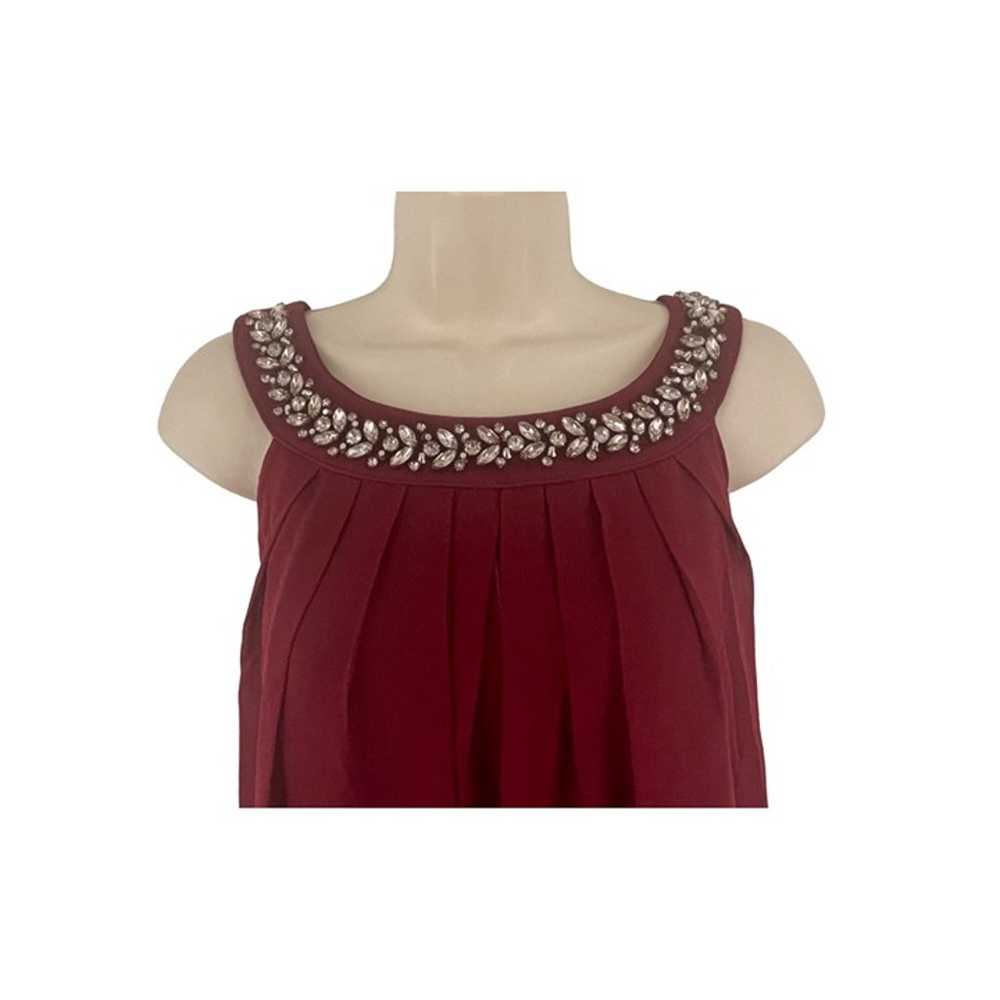 Size 20W 2X DARK RED EMBELLISHED CHIFFON FLYAWAY … - image 2