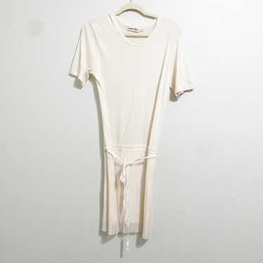 see by chloe cream pleated tshirt dress size 4