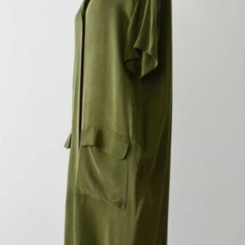 vintage silky olive shirt dress Liz Claiborne - s… - image 3