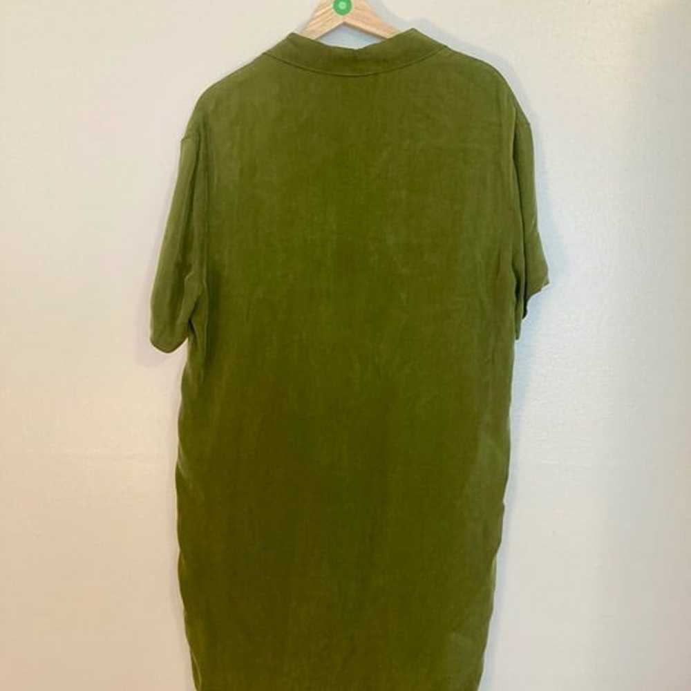 vintage silky olive shirt dress Liz Claiborne - s… - image 8