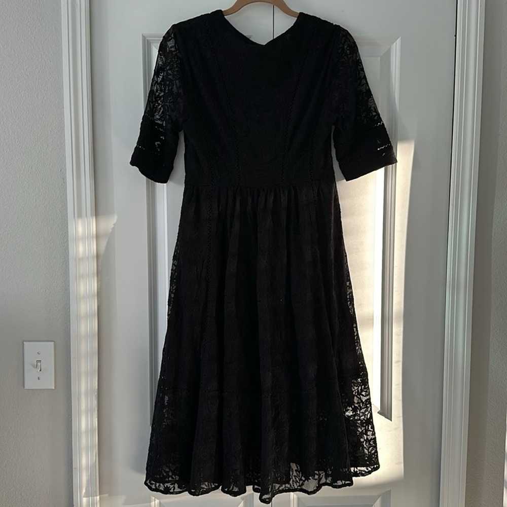 Free People Laure Black Lace Midi Dress - image 5
