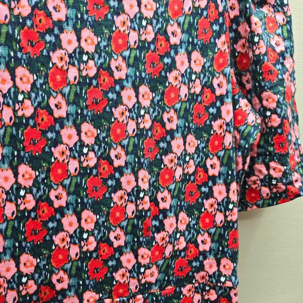Boden Zoe Crew Neck Jersey Dress Red Floral Multi… - image 4