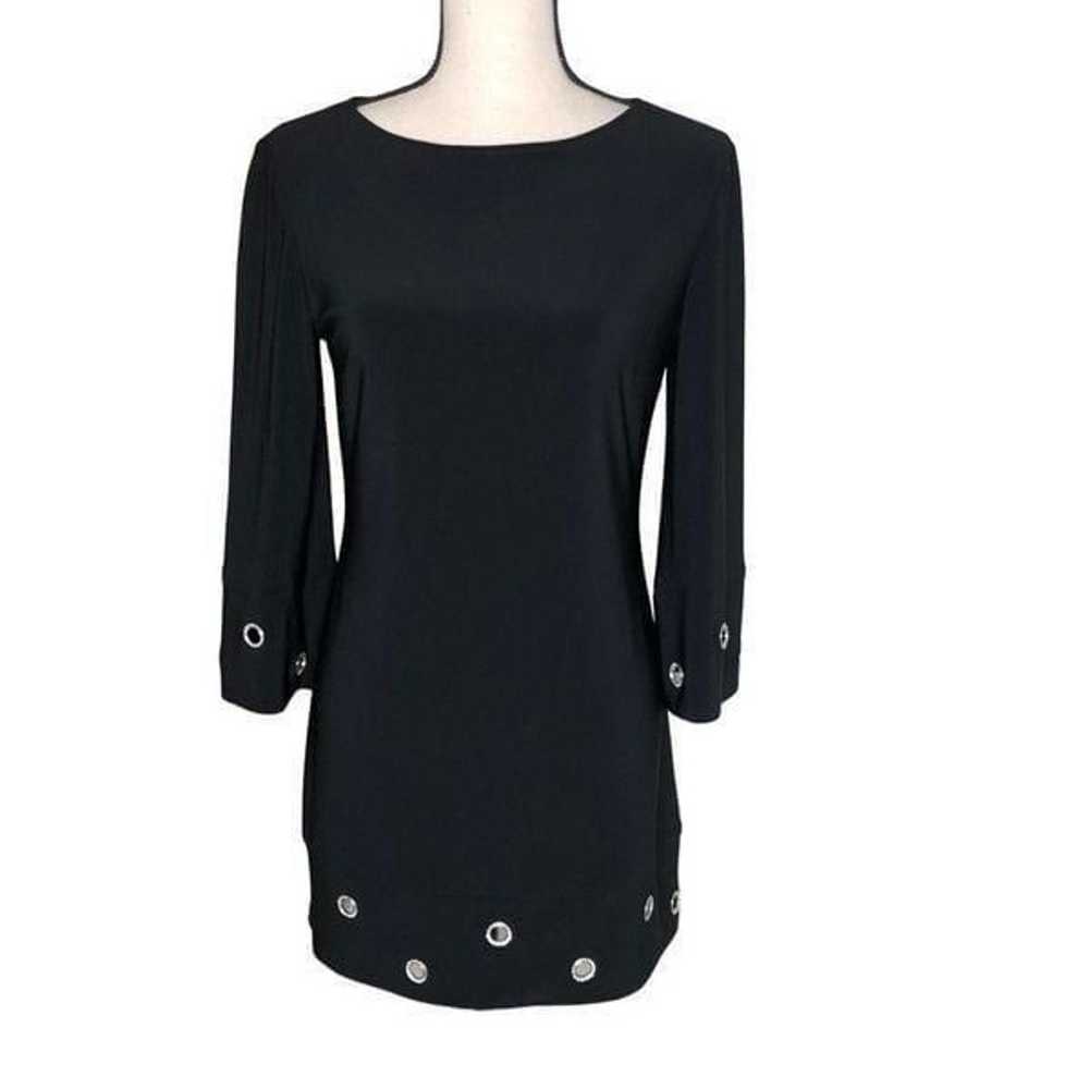 Joseph Ribkoff Black A Line Dress With Crystal Be… - image 5