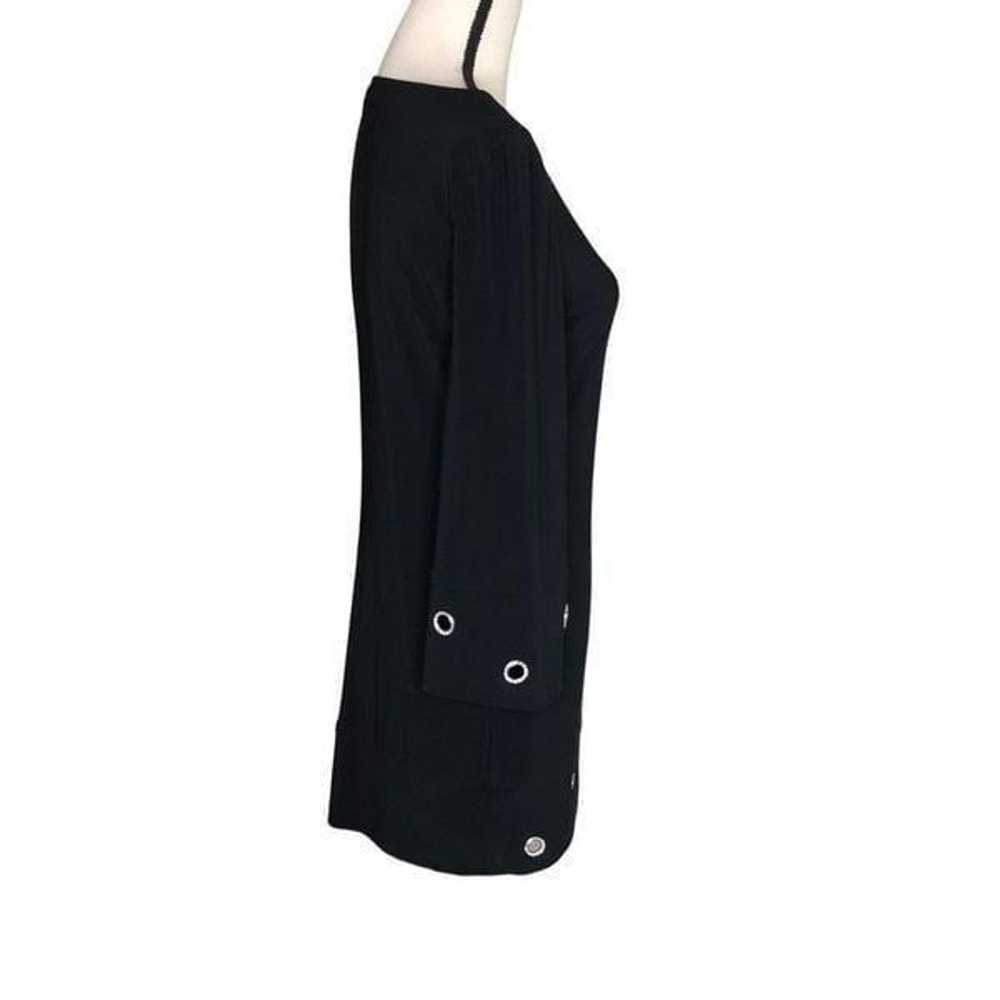 Joseph Ribkoff Black A Line Dress With Crystal Be… - image 6