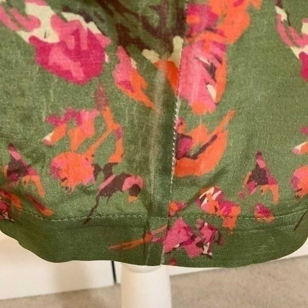 Thakoon Addition Green Floral Hip Drape Silk Mini… - image 9