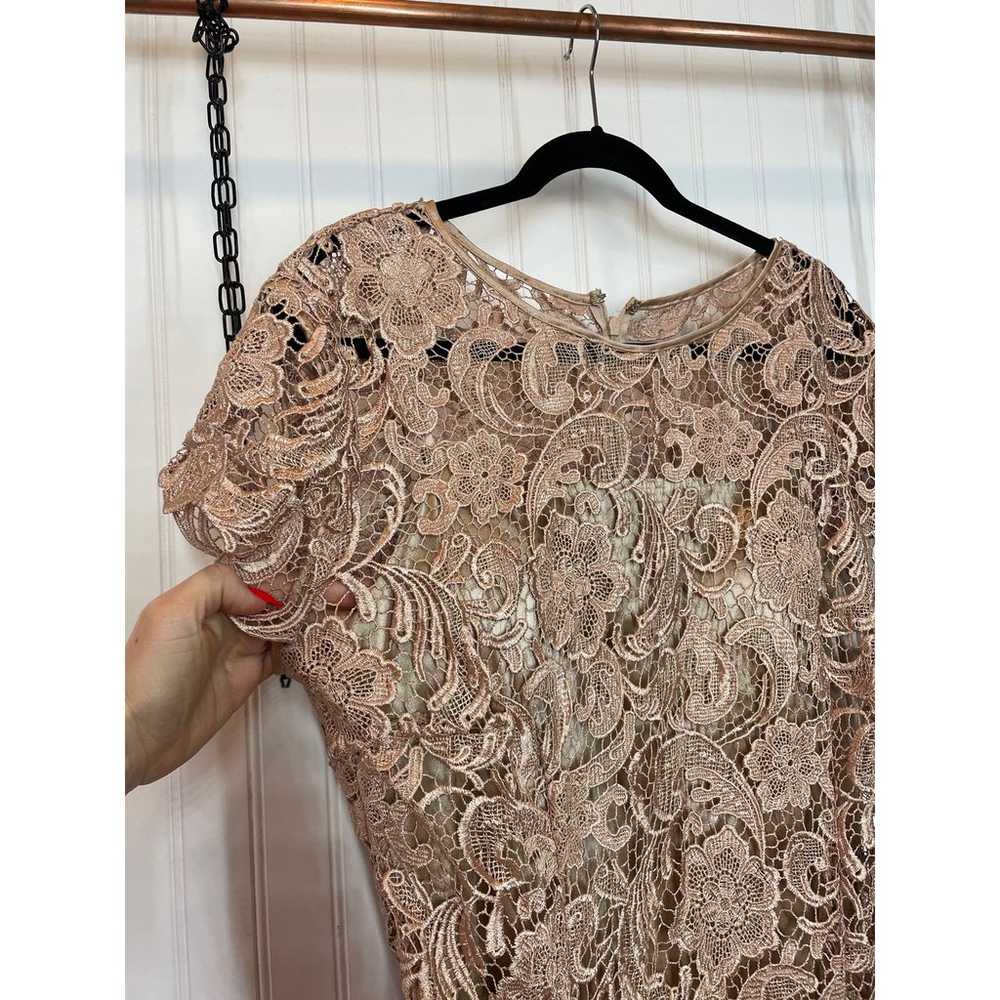 May Queen Tan Lace Overlay Midi Mother of the Bri… - image 2