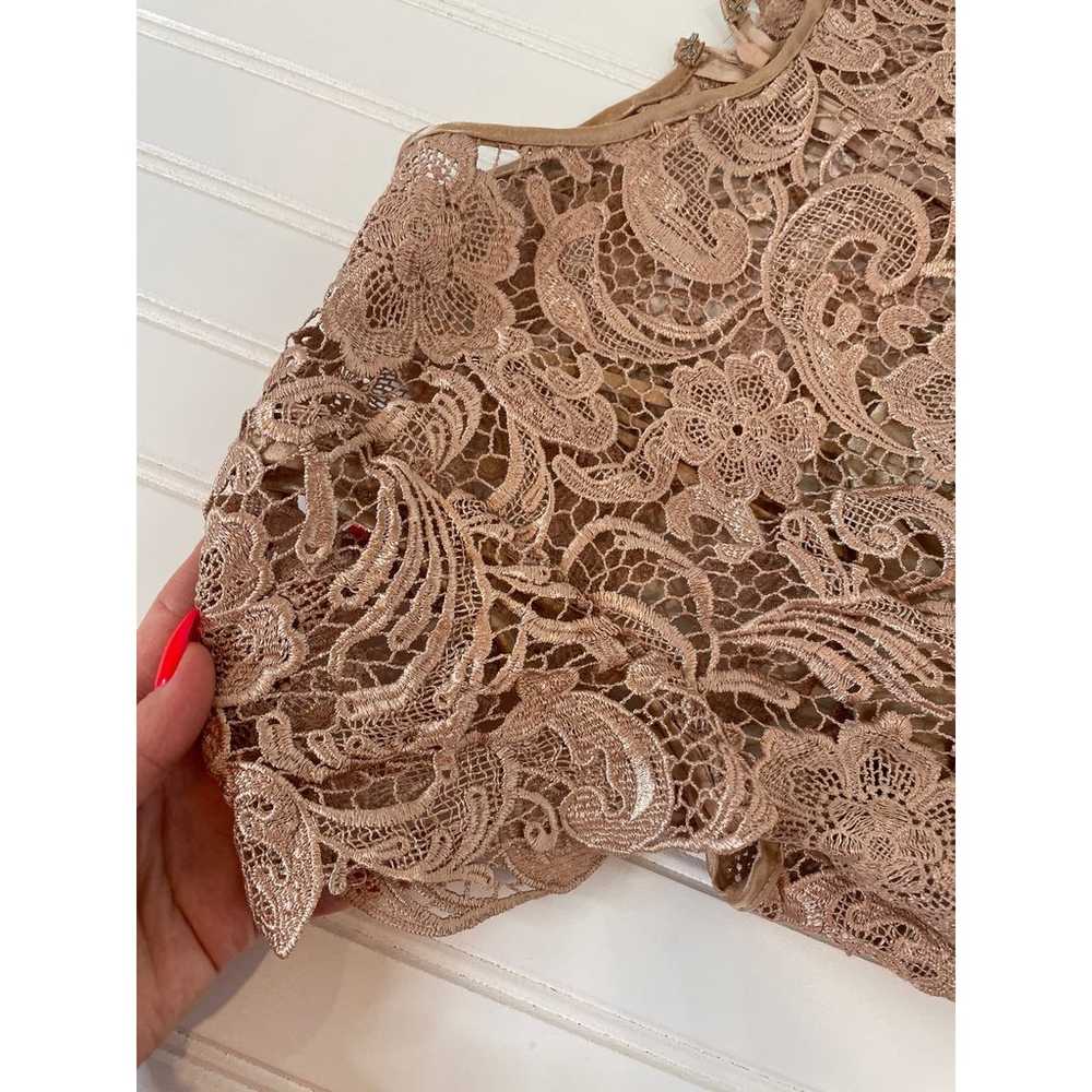 May Queen Tan Lace Overlay Midi Mother of the Bri… - image 6