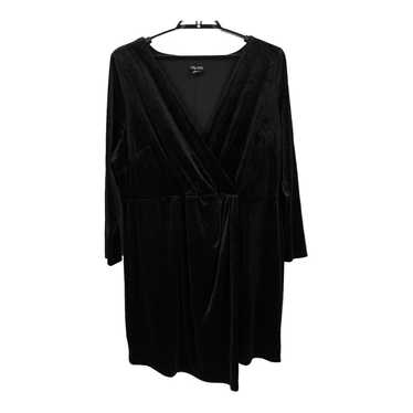 City Chic Dress Clare black faux wrap velvet size… - image 1