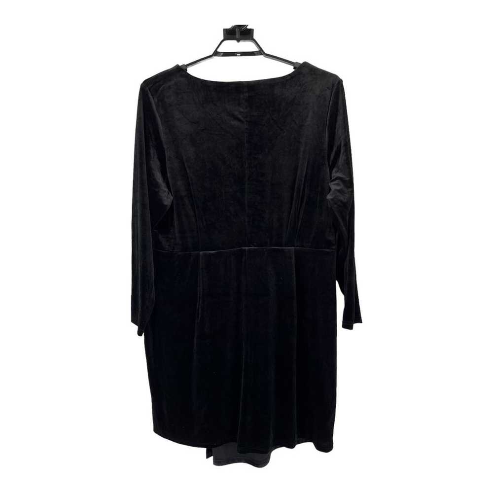 City Chic Dress Clare black faux wrap velvet size… - image 3