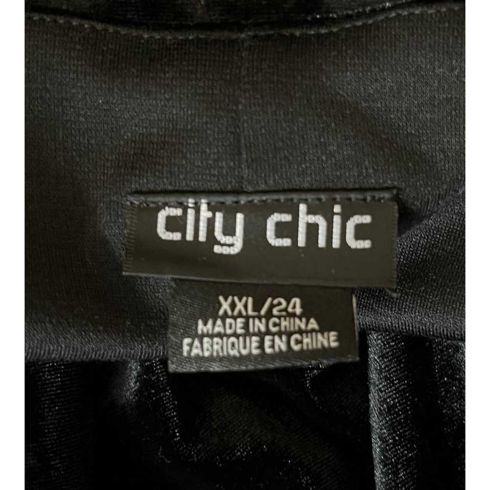 City Chic Dress Clare black faux wrap velvet size… - image 4