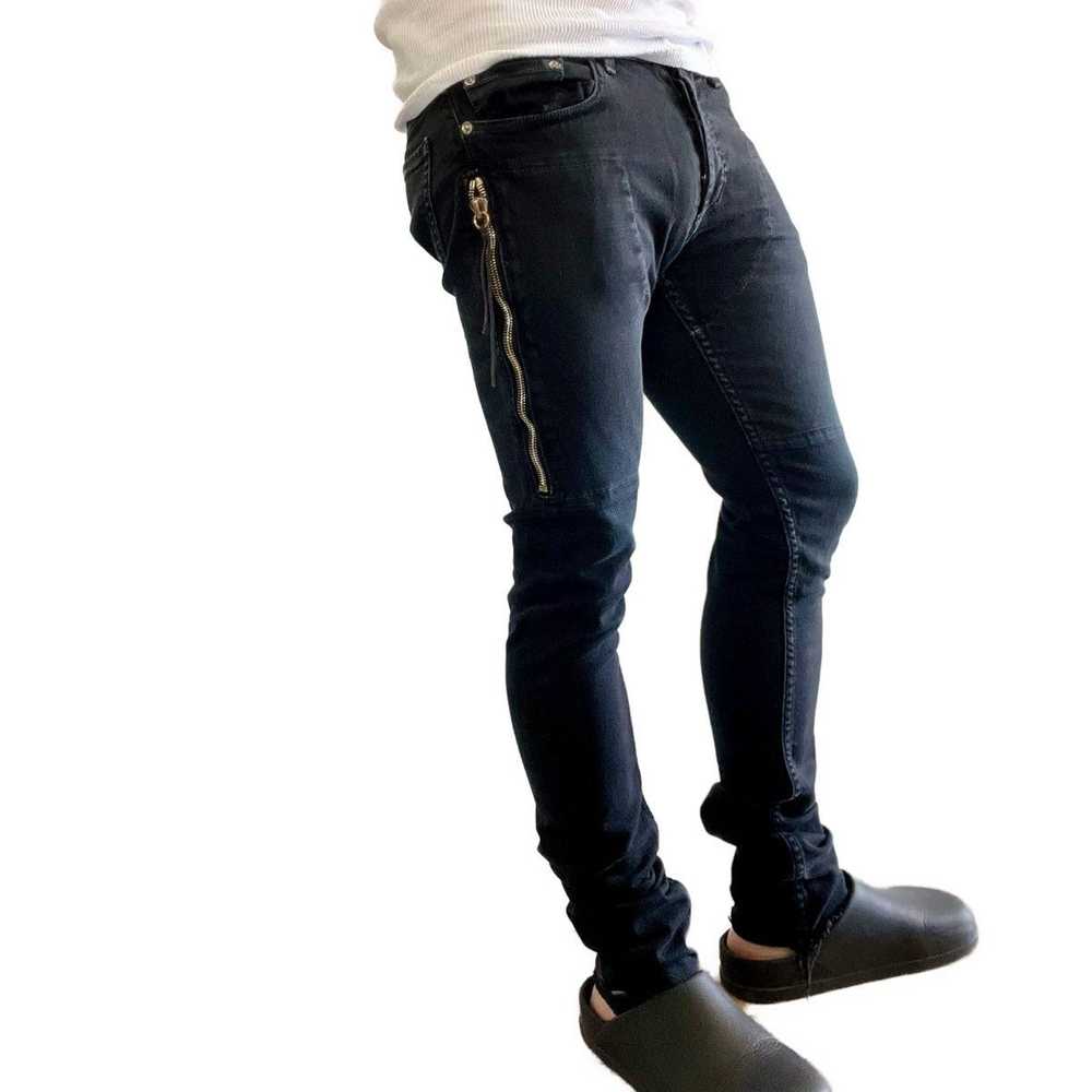 Mr. Completely Black Side Zip Skinny Jeans - image 4