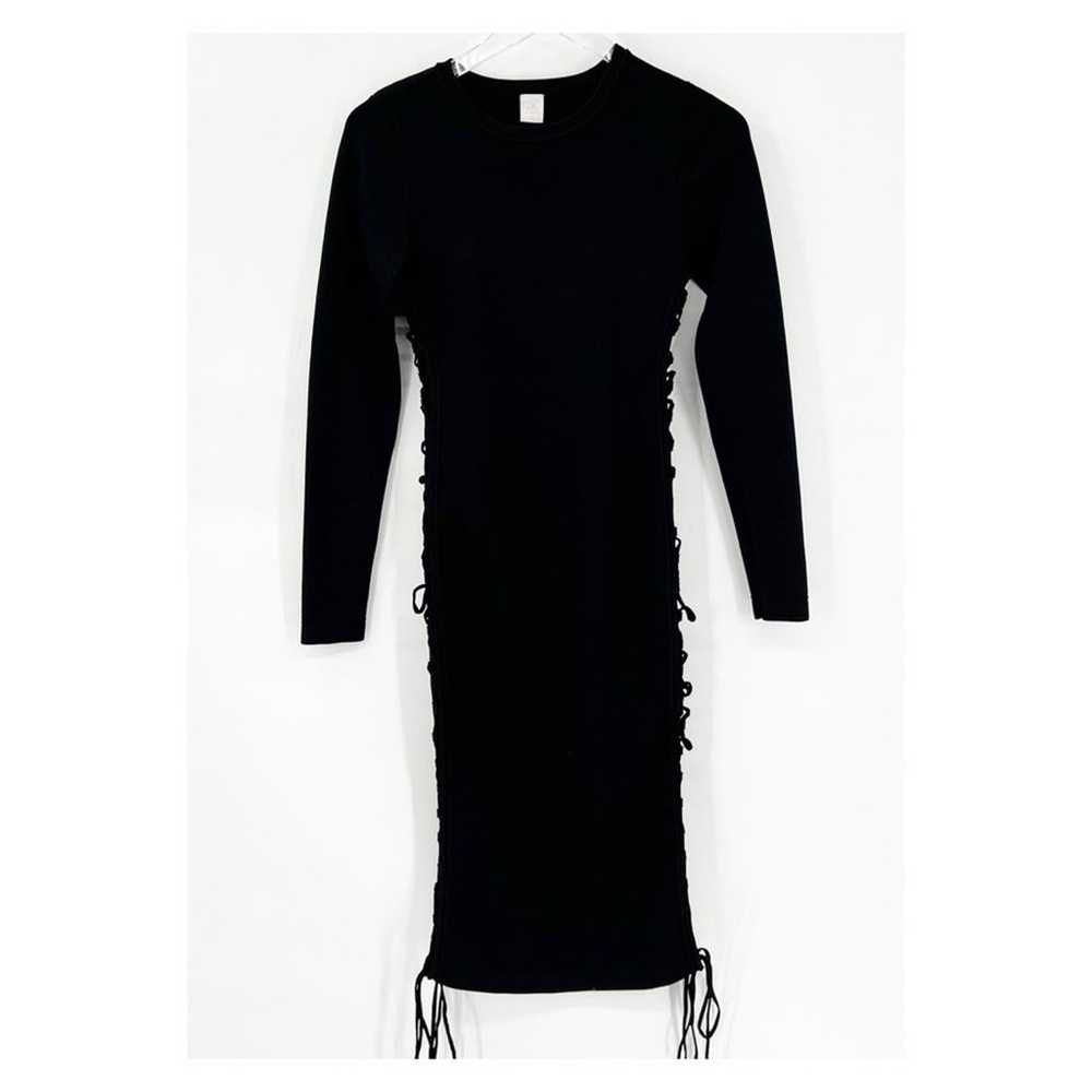 Ale by Alessandra Lace Up Bodycon Midi Dress S Bl… - image 2
