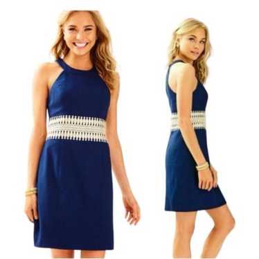 LILLY PULITZER Ashlyn Shift Dress Blue with Gold … - image 1