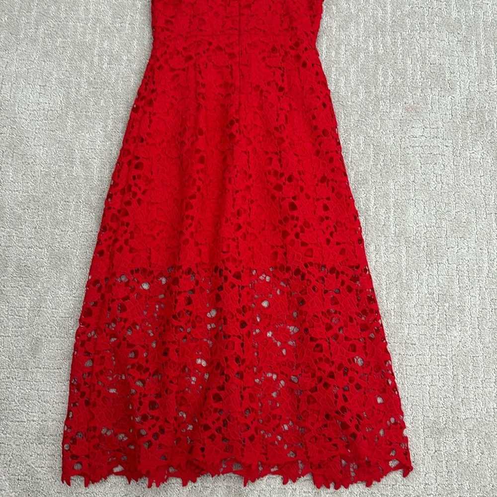 ASTR THE LABEL Red Lipstick Lace midi dress sleev… - image 11