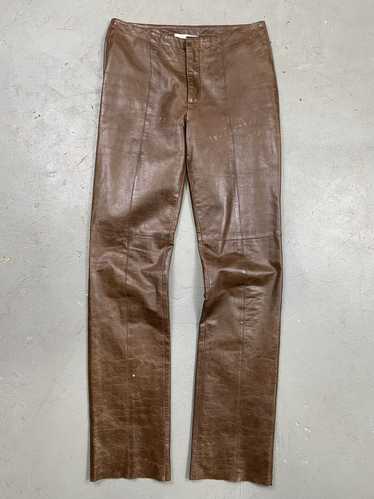 Vintage Vtg 90s Hugo Buscati Brown Leather Straig… - image 1