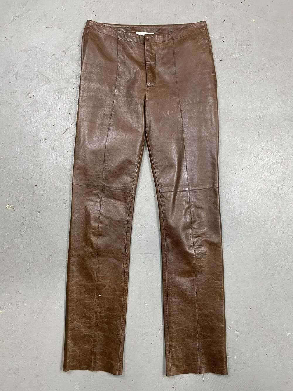 Vintage Vtg 90s Hugo Buscati Brown Leather Straig… - image 2