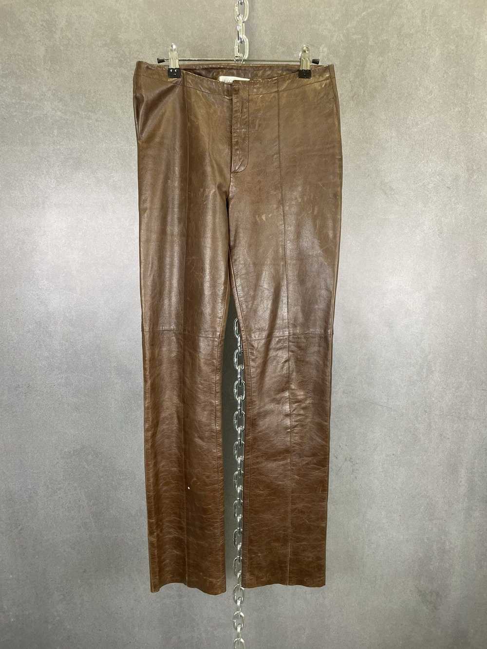 Vintage Vtg 90s Hugo Buscati Brown Leather Straig… - image 3