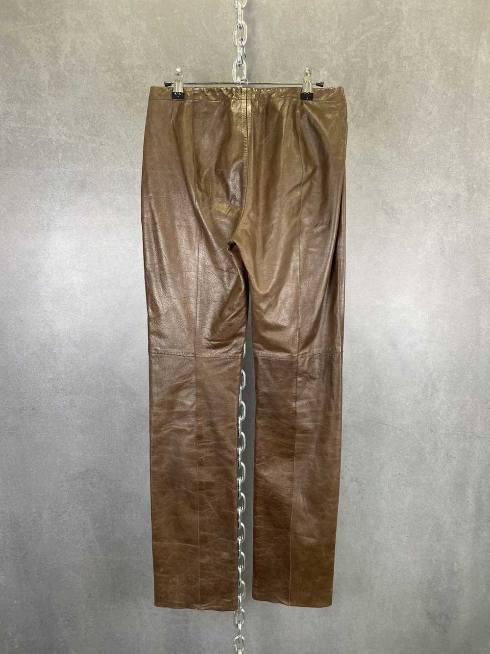 Vintage Vtg 90s Hugo Buscati Brown Leather Straig… - image 5