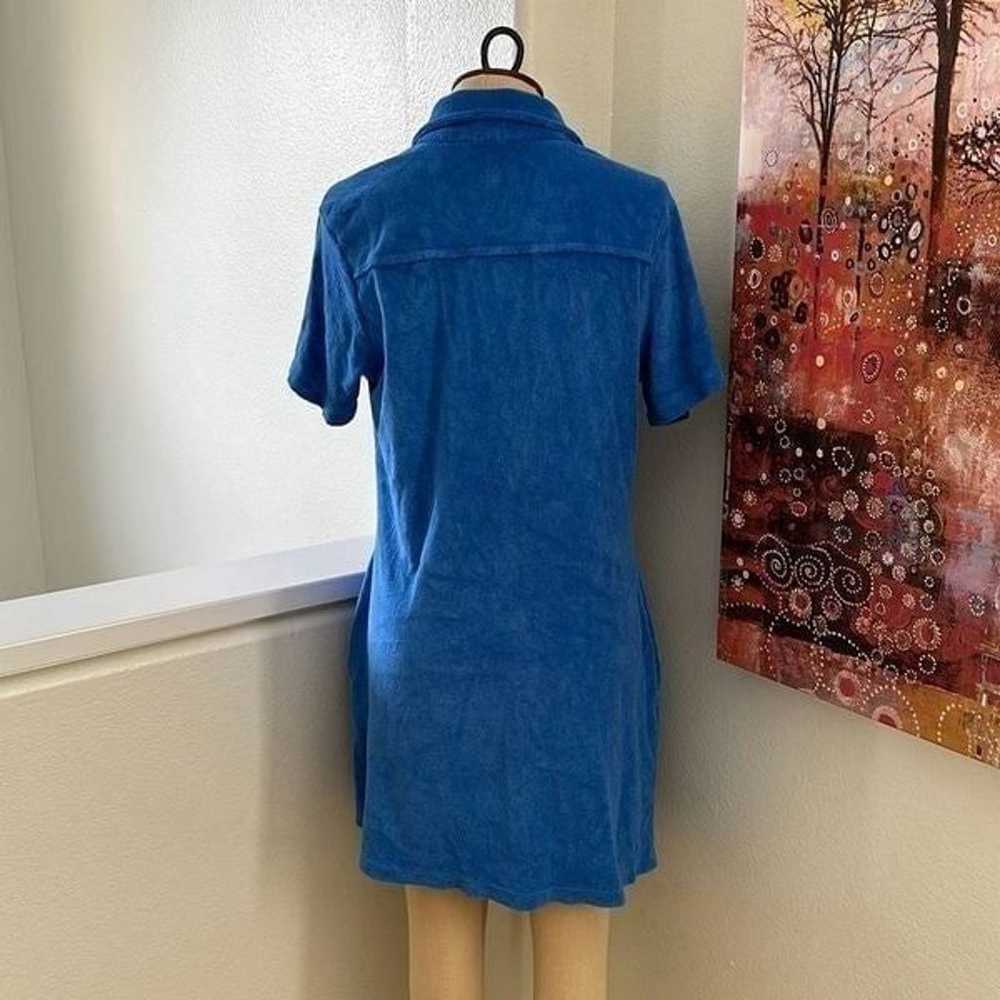 Monrow Terry Cloth Shirt Dress Blue Size M - image 9