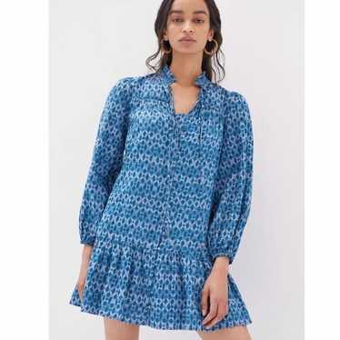 Anthropologie Calanthe Mini Shirt Dress in Blue P… - image 1