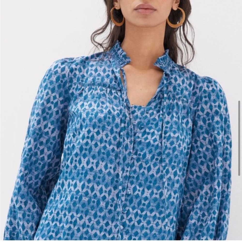 Anthropologie Calanthe Mini Shirt Dress in Blue P… - image 2