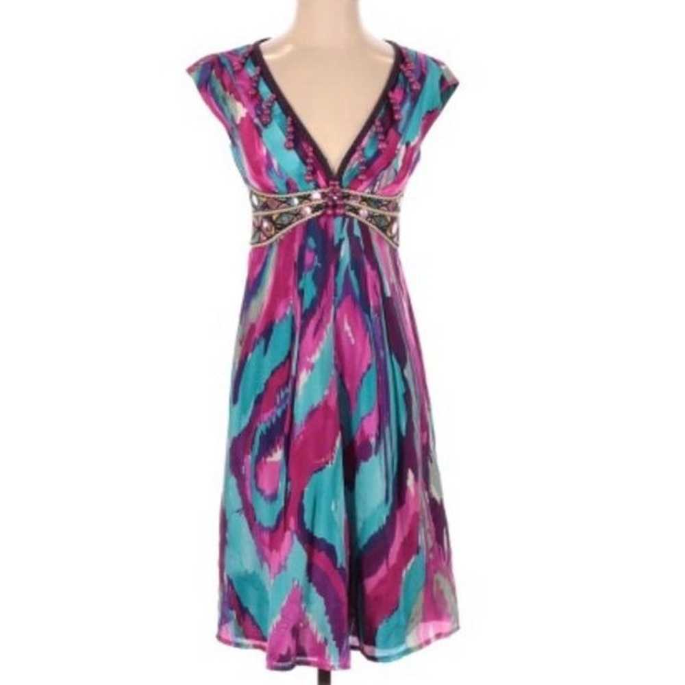 Nanette Lepore Colorful Silk Dress Size - image 1