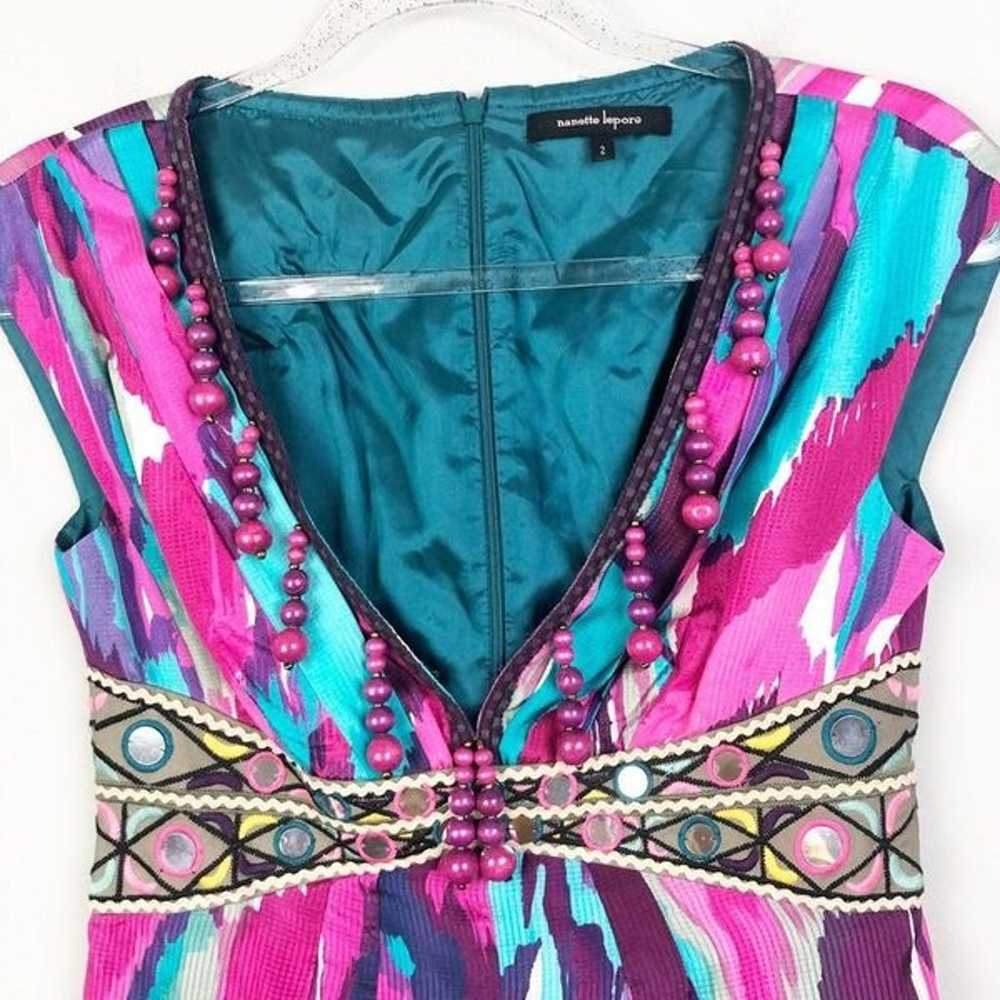 Nanette Lepore Colorful Silk Dress Size - image 5