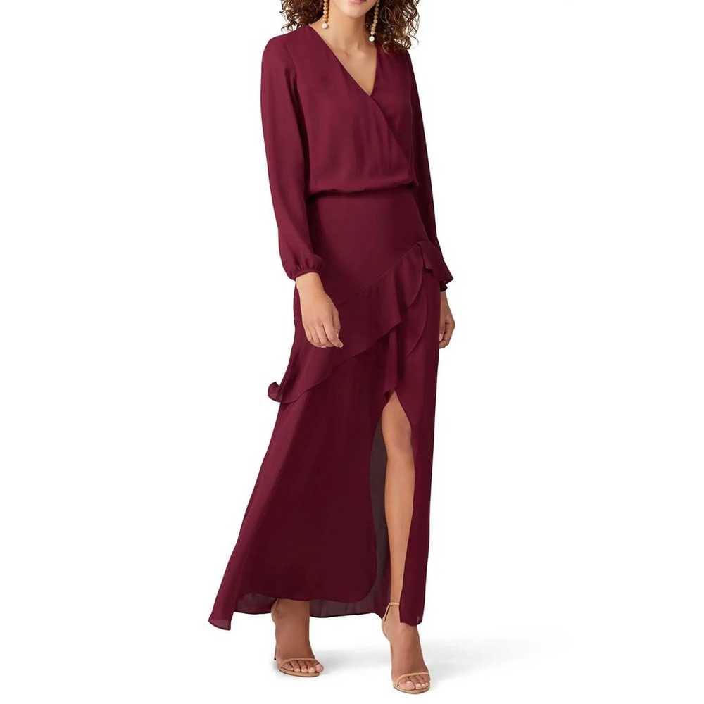Krisa Dress Maxi Long Sleeve Ruffle Size Large Bu… - image 1