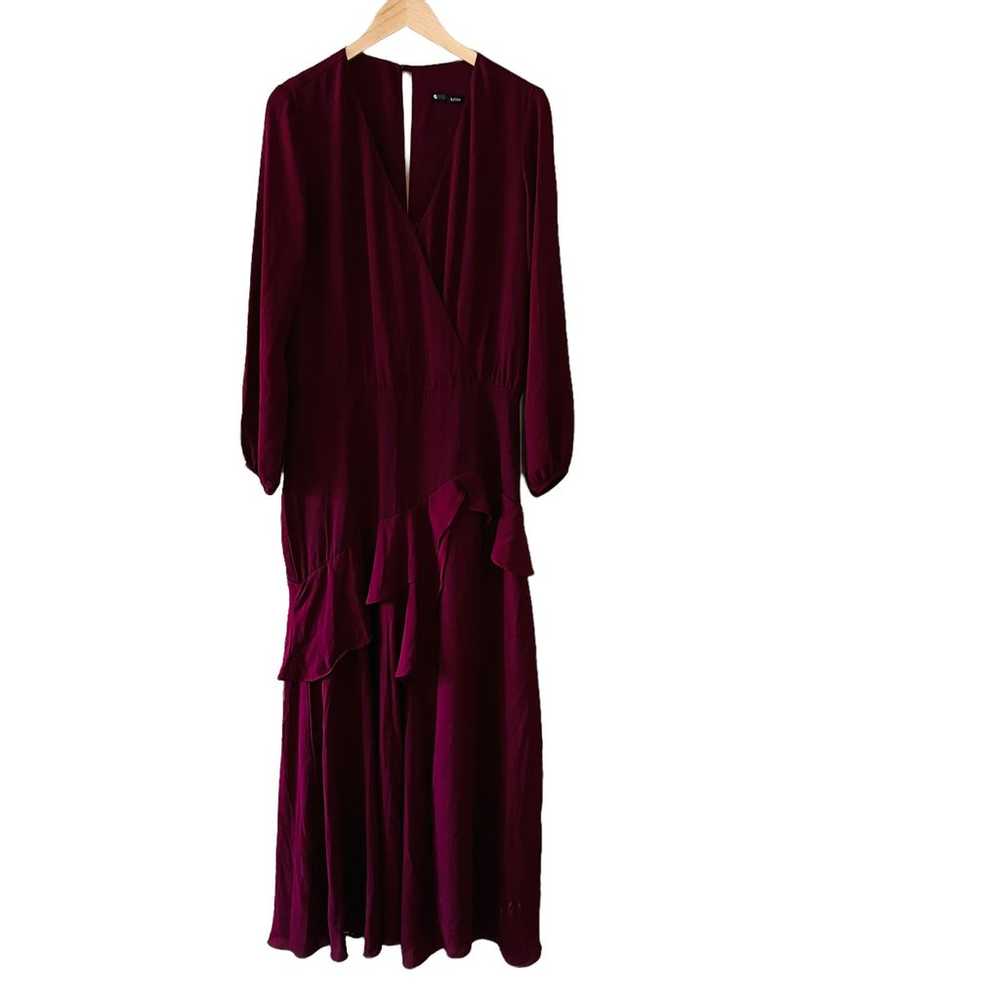 Krisa Dress Maxi Long Sleeve Ruffle Size Large Bu… - image 2