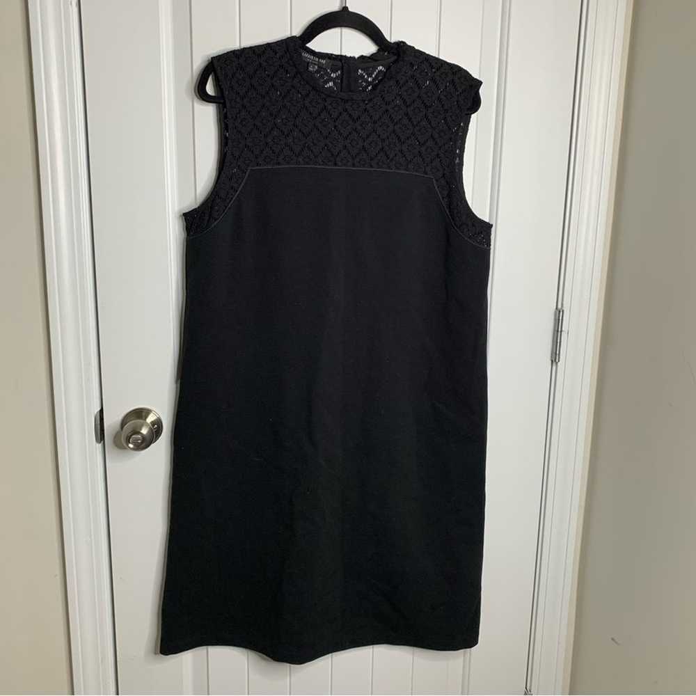 Lafayette 148 black lace shift dress size large m… - image 2
