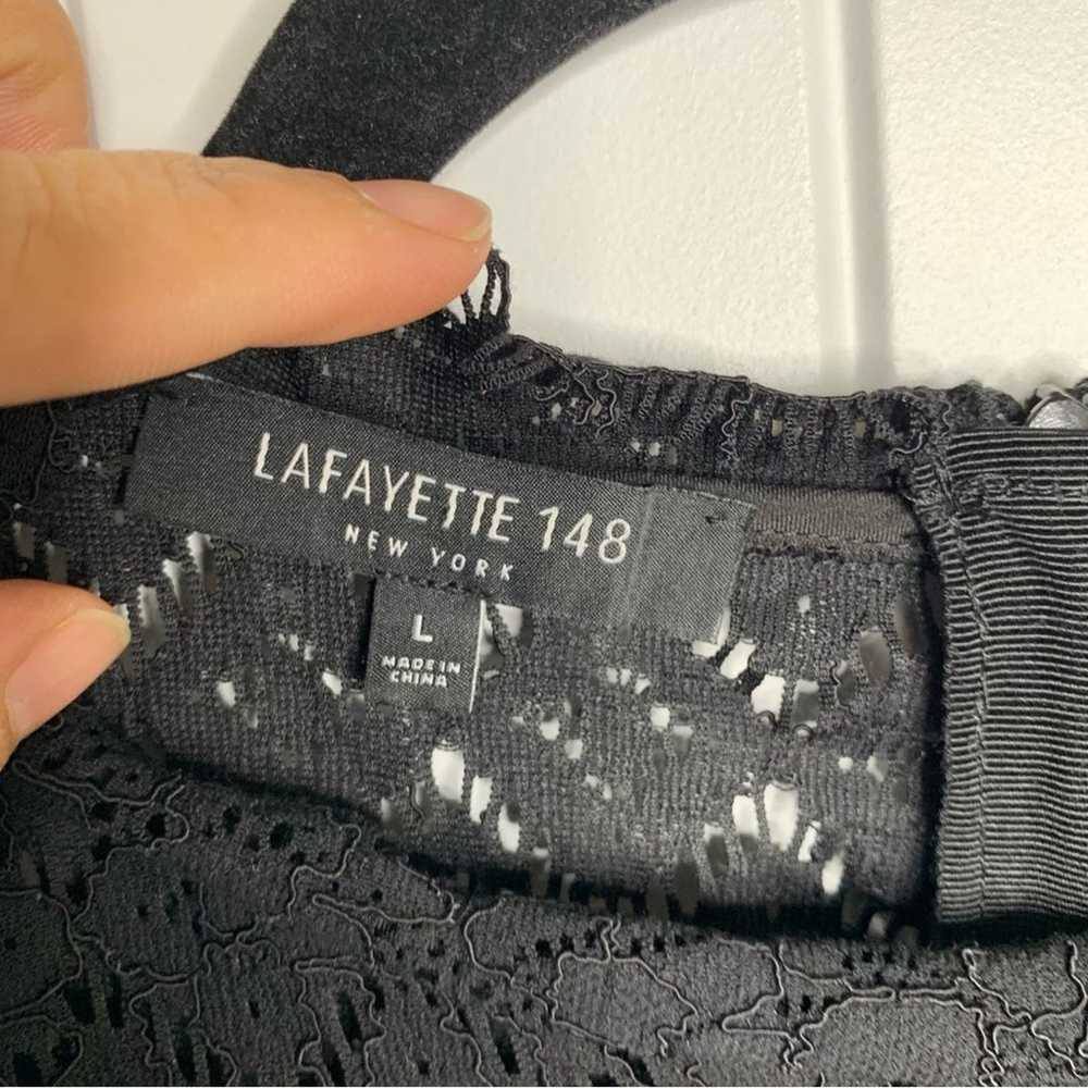 Lafayette 148 black lace shift dress size large m… - image 4