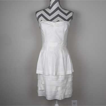BCBGMaxAzria Annika White Strapless Dress 10