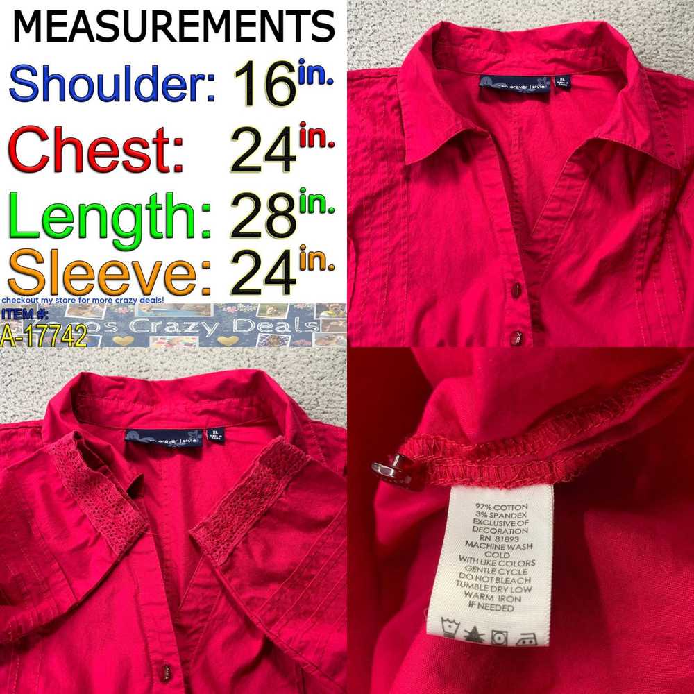 Susan Graver SUSAN GRAVER Shirt Womens XL Button … - image 4