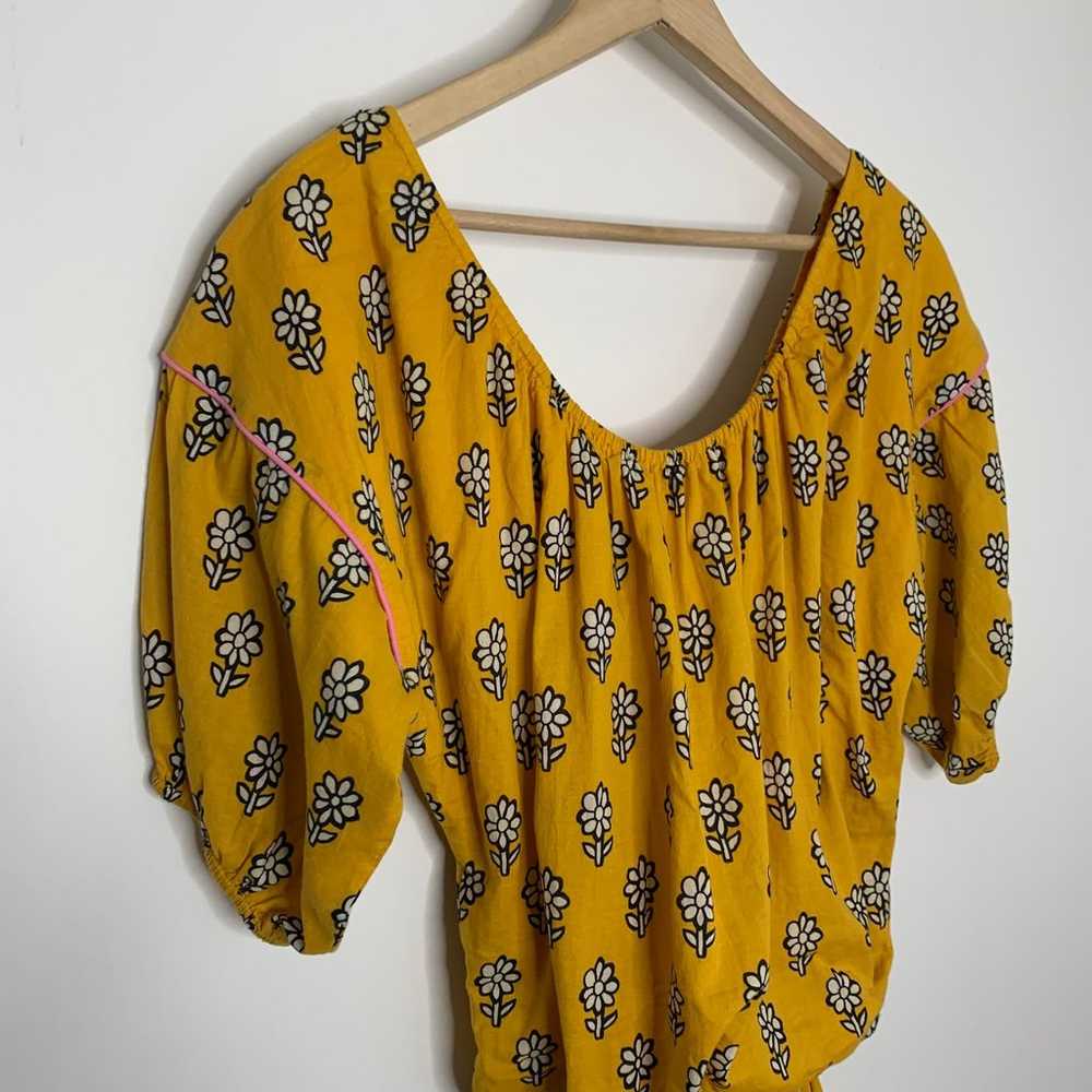 Rhode Resort Yellow Flower Frida Dress Womens Lar… - image 12