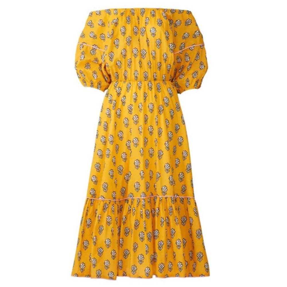 Rhode Resort Yellow Flower Frida Dress Womens Lar… - image 1