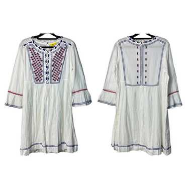 Roller Rabbit Dress Embroidered Cotton Mini Flare… - image 1