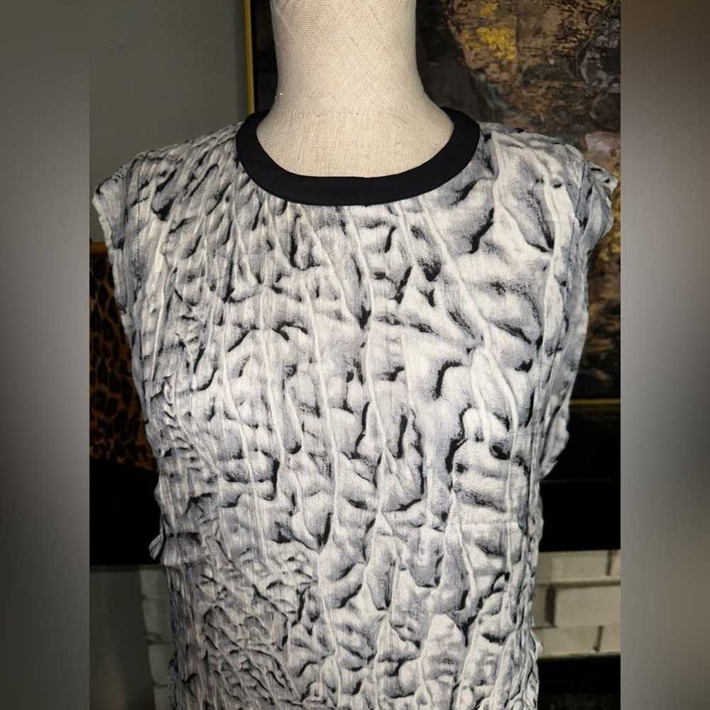 HELMUT LANG Maxi Dress Fitted 100% Silk Black Gra… - image 2