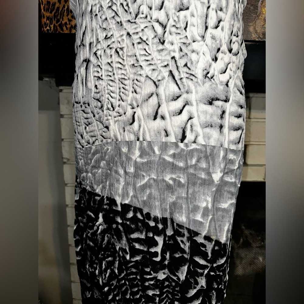 HELMUT LANG Maxi Dress Fitted 100% Silk Black Gra… - image 3