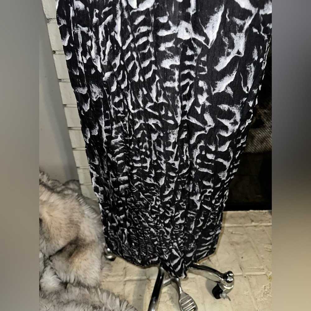 HELMUT LANG Maxi Dress Fitted 100% Silk Black Gra… - image 4