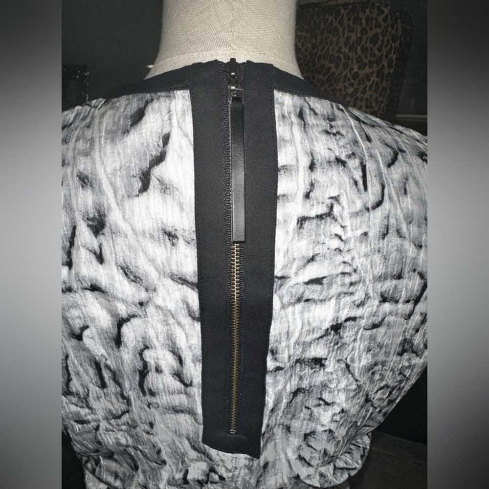 HELMUT LANG Maxi Dress Fitted 100% Silk Black Gra… - image 9