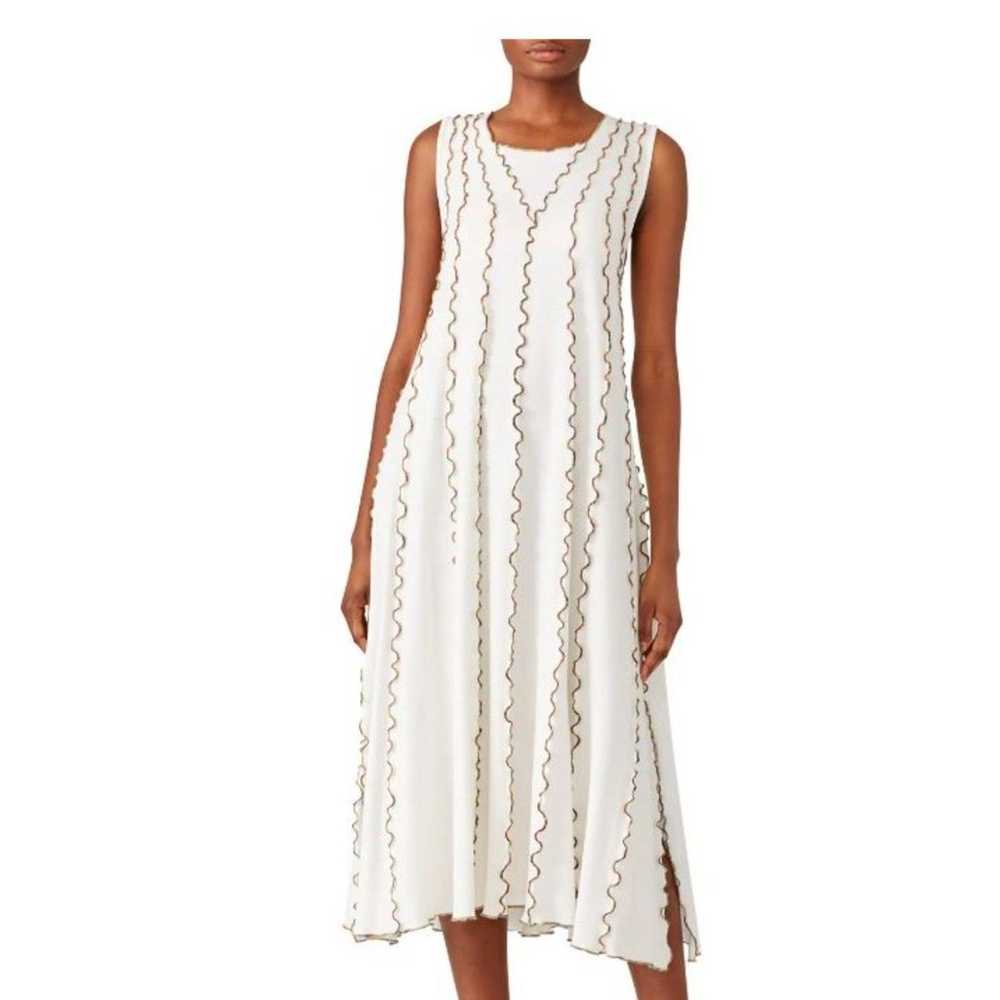 See by Chloe Cloudy White Midi Dress with Multico… - image 1