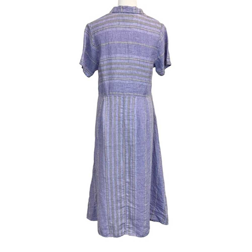 Flax Striped Short Sleeve Midi Dress In Purple Si… - image 3