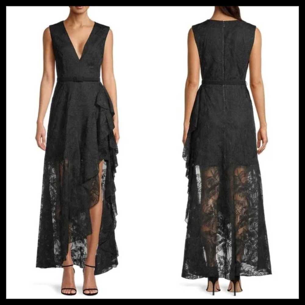 One33 Social Black Ruffle Palm Lace Maxi Dress si… - image 1