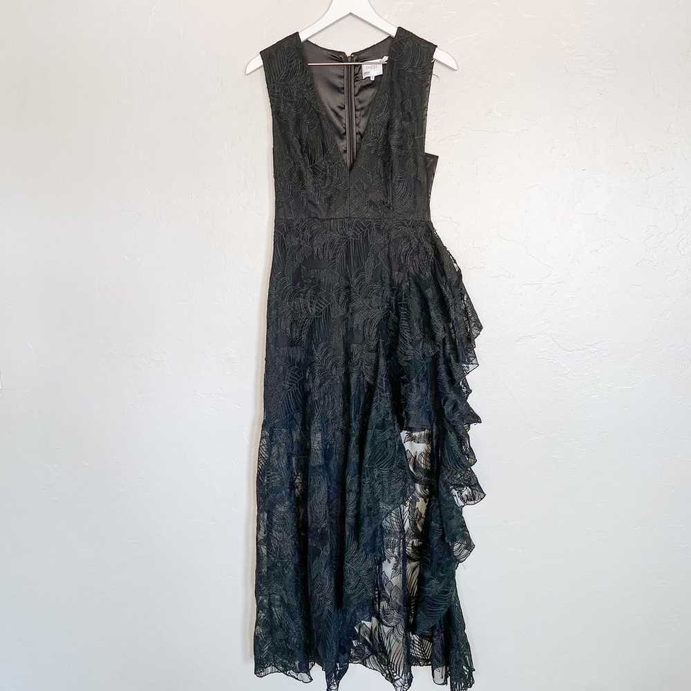 One33 Social Black Ruffle Palm Lace Maxi Dress si… - image 2