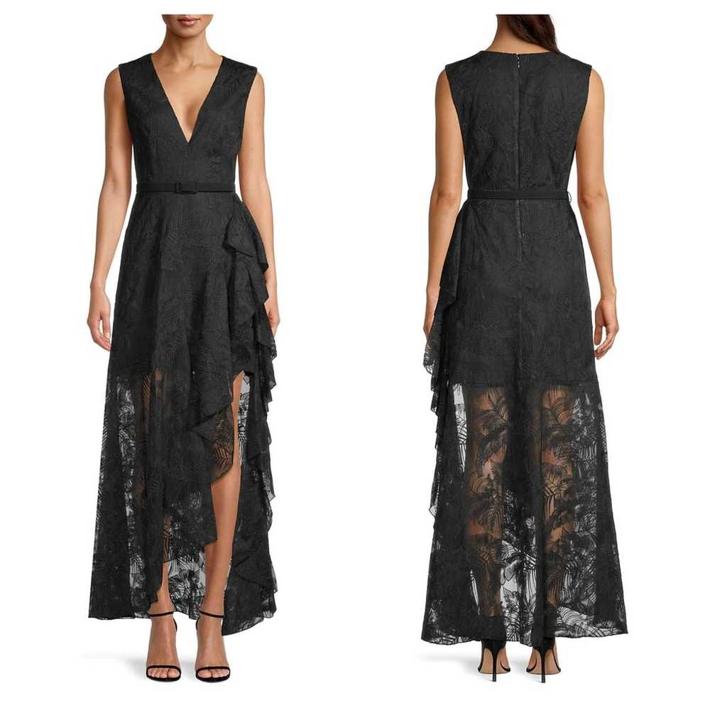 One33 Social Black Ruffle Palm Lace Maxi Dress si… - image 6