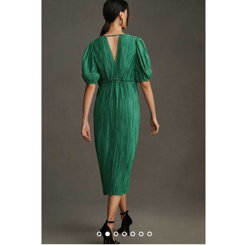 By Anthropologie V-Neck Pleated Slim Midi Dress, … - image 2